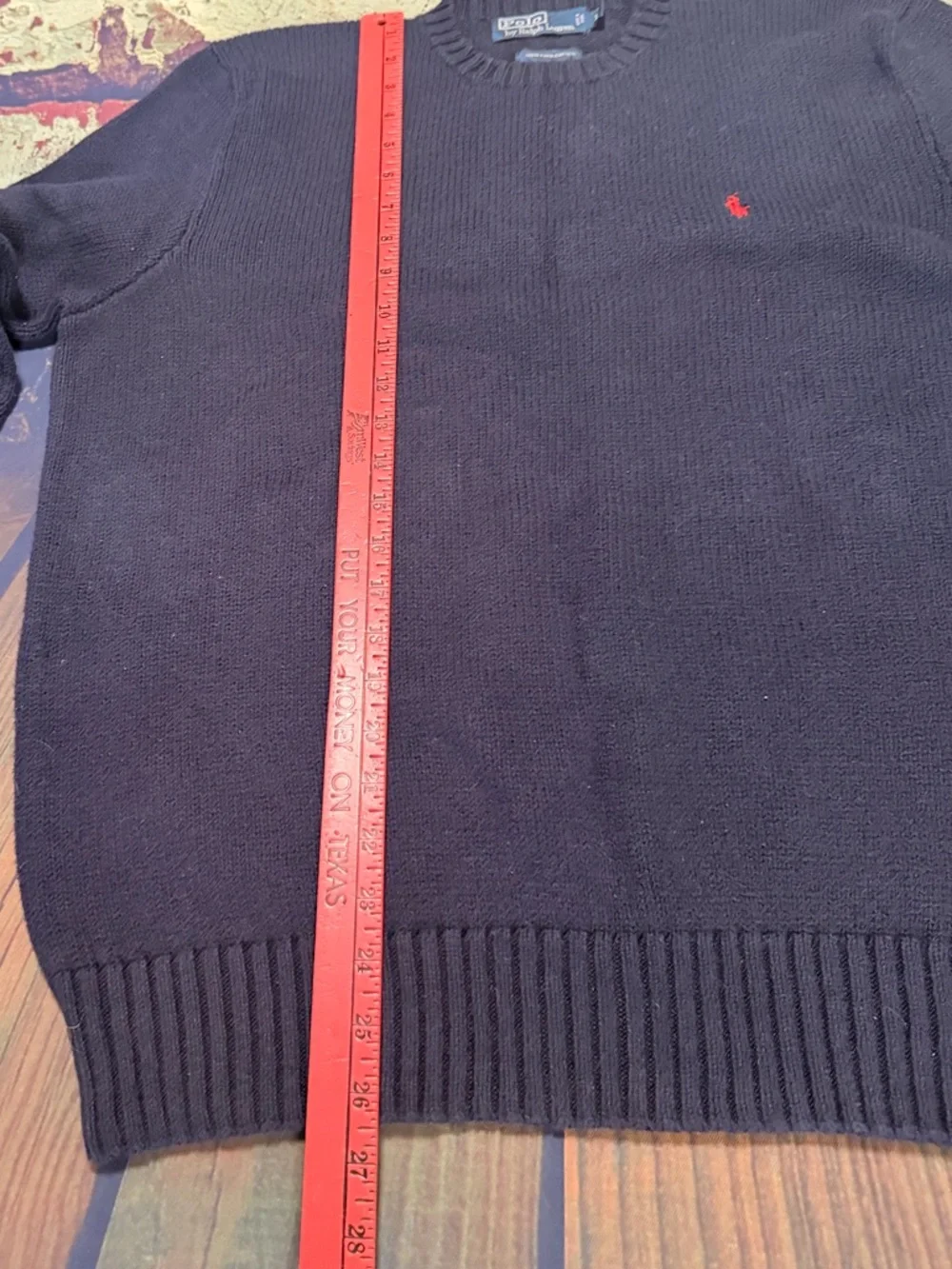 Vtg. 90’sPolo by Ralph Lauren Navy Crewneck Sweater with Red Pony
